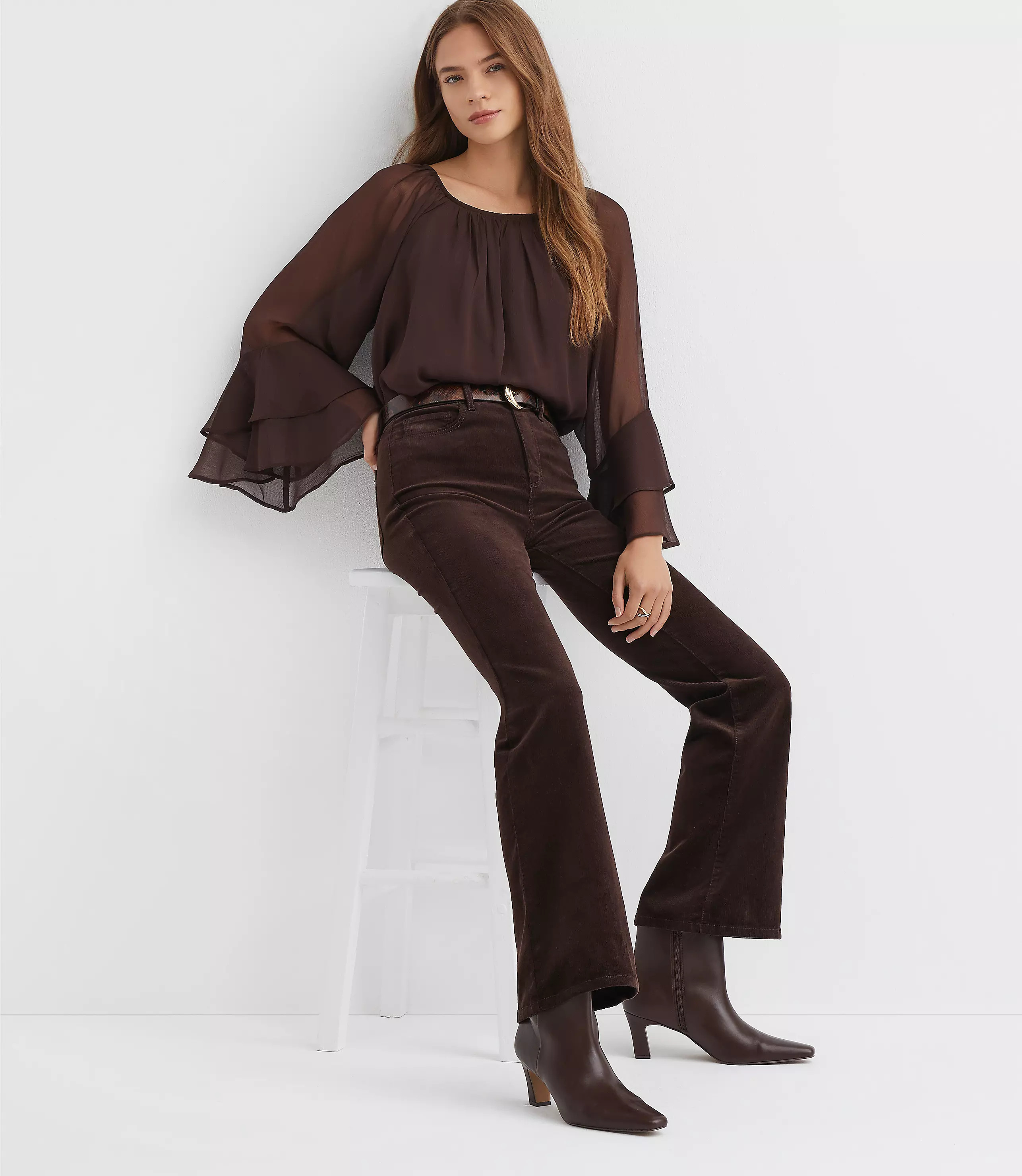 Slim Flare Pants in Corduroy | LOFT