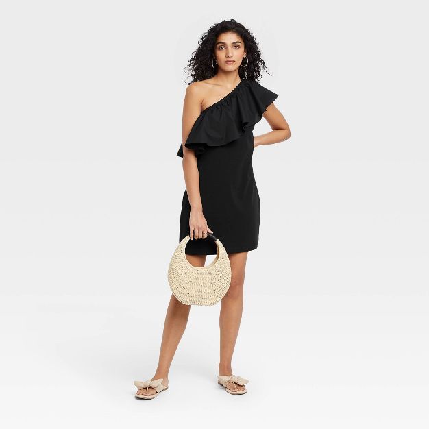 Women's One Shoulder Ruffle Sleeveless Dress - A New Day™ | Target