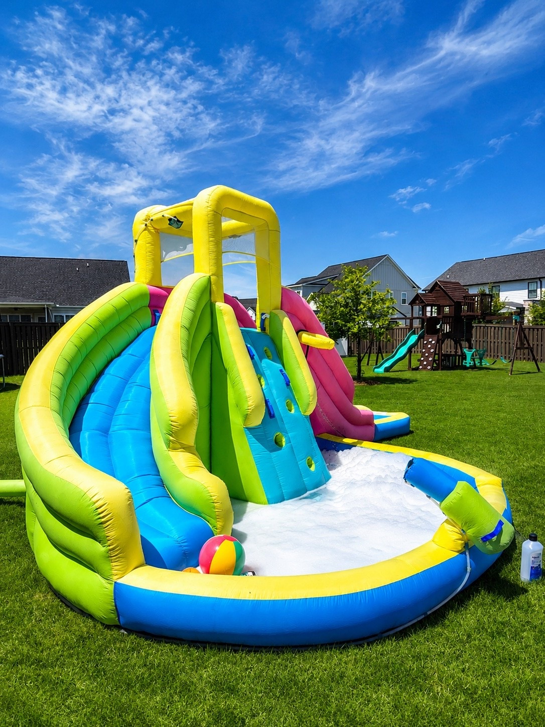 Backyard slide! 🌈 ☀️

#LTKmomlife #LTKHome #LTKSwim
