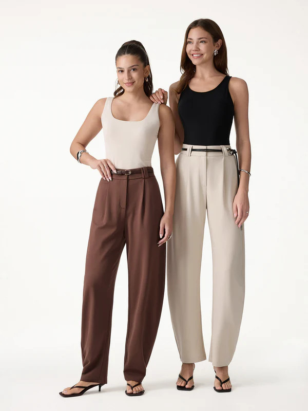 CoolTouch Stretch Ponte High Rise Cropped Barrel Pants | OGLmove