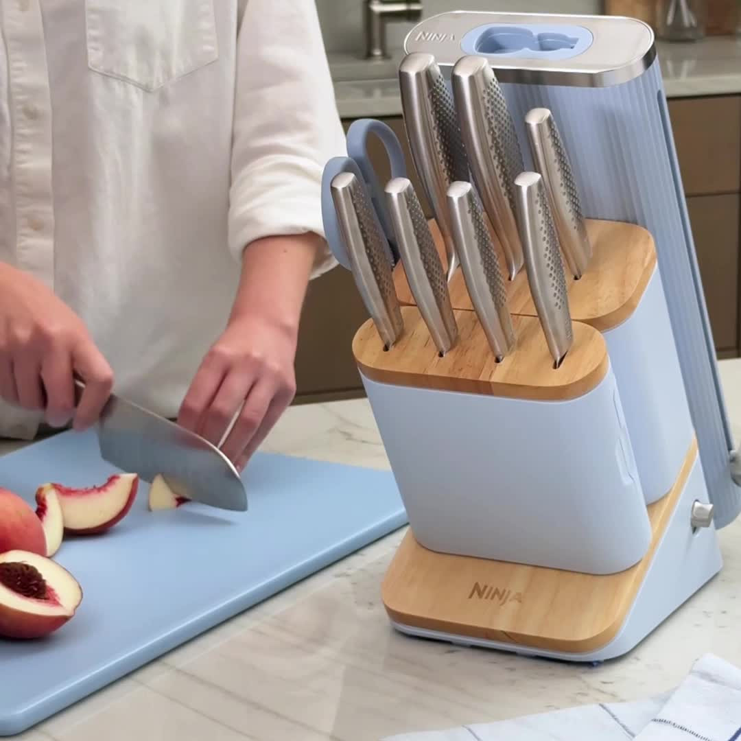 Ninja NeverDull\u00ae Pro 10-Piece Premium Kitchen Knife Set & Steak Knives in Chai Pink | SharkNinja | SharkNinja