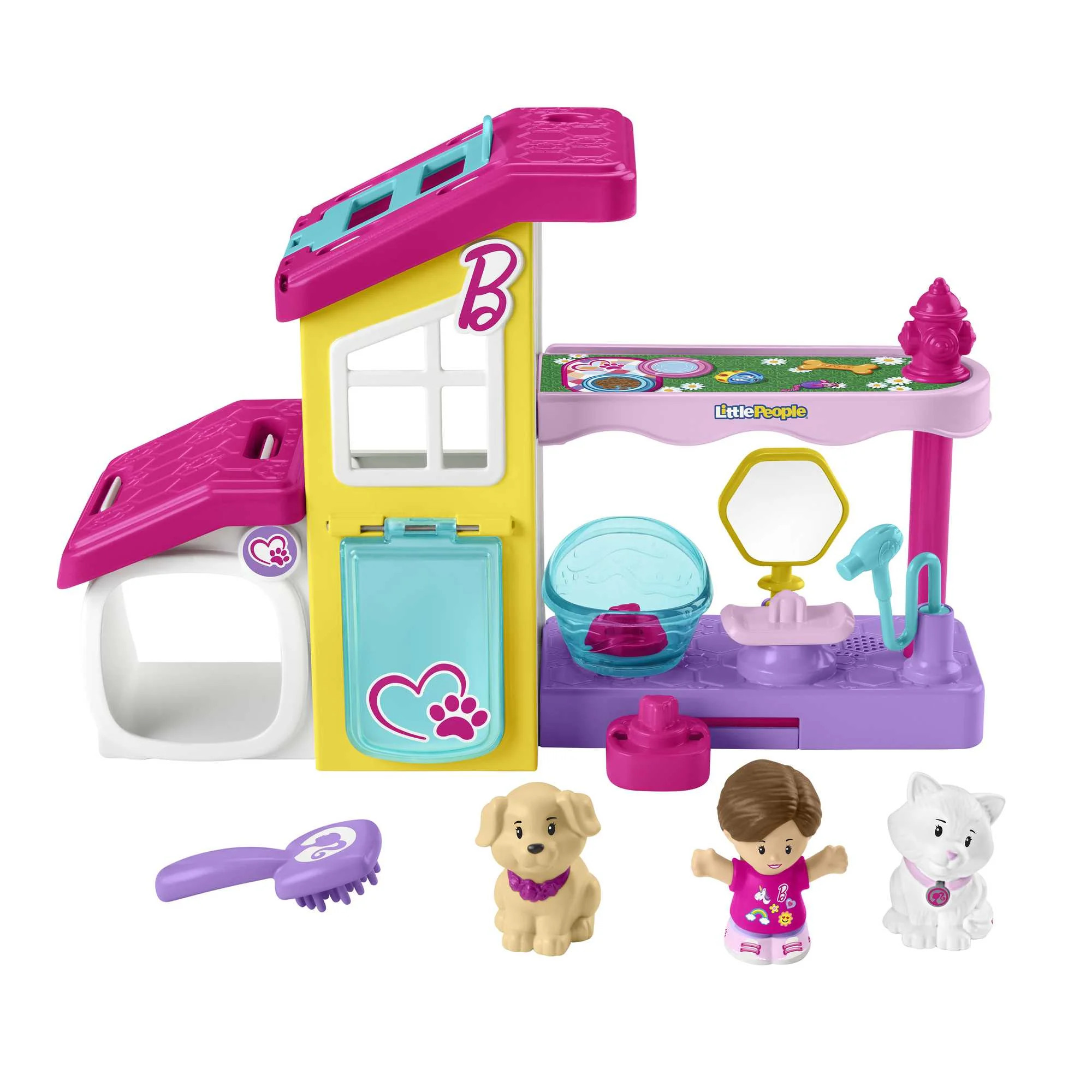 Fisher-Price Little People Barbie Play and Care Pet Spa Musical Toddler Playset, 4 Pieces | Walmart (US)