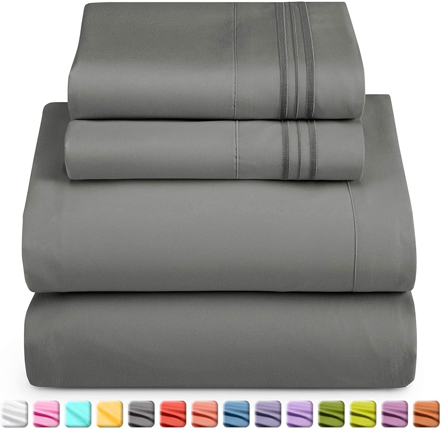 Nestl Bed Sheets Set - Deep Pocket 4 Piece Bed Sheet Set - 1800 Hotel Luxury Soft Double Brushed ... | Walmart (US)