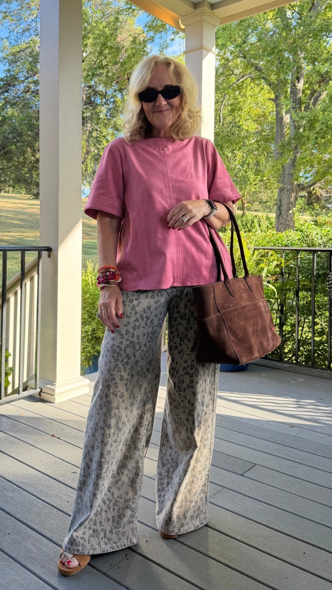 I’m having a little fun with this one. I’m wearing a small in the faux suede top and an 8 in the jeans, and that mix of pink and leopard just works.

#LTKootd #LTKWorkwear #LTKOver40