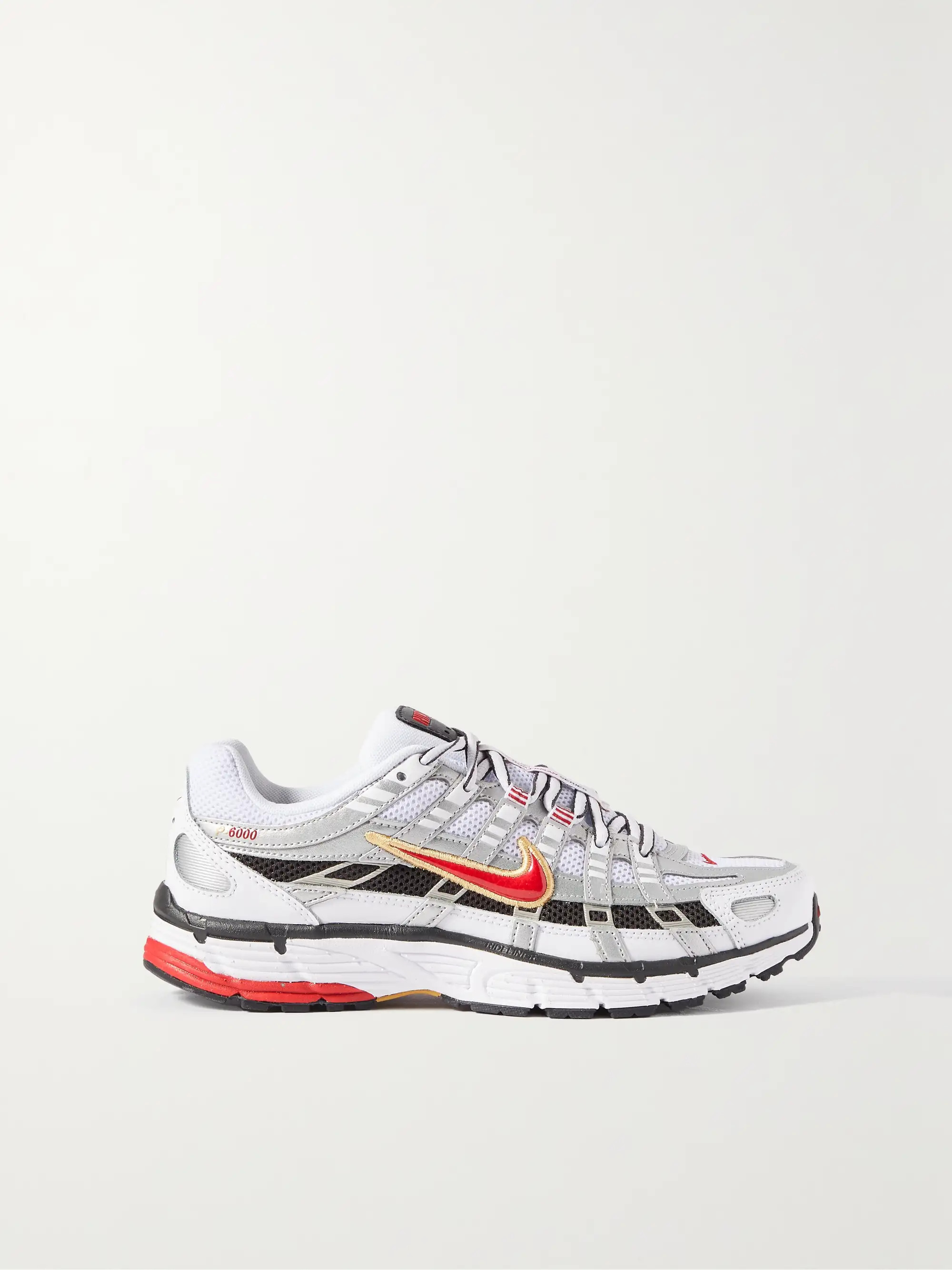 NIKE P-6000 rubber-trimmed leather and mesh sneakers | NET-A-PORTER | NET-A-PORTER (UK & EU)