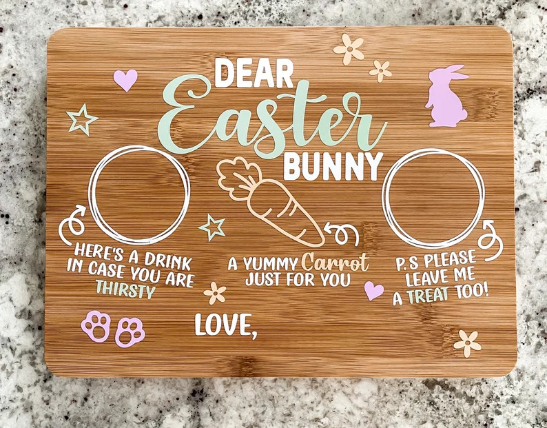 Dear Easter Bunny Treat Tray Personalized Holiday Board - Etsy | Etsy (US)