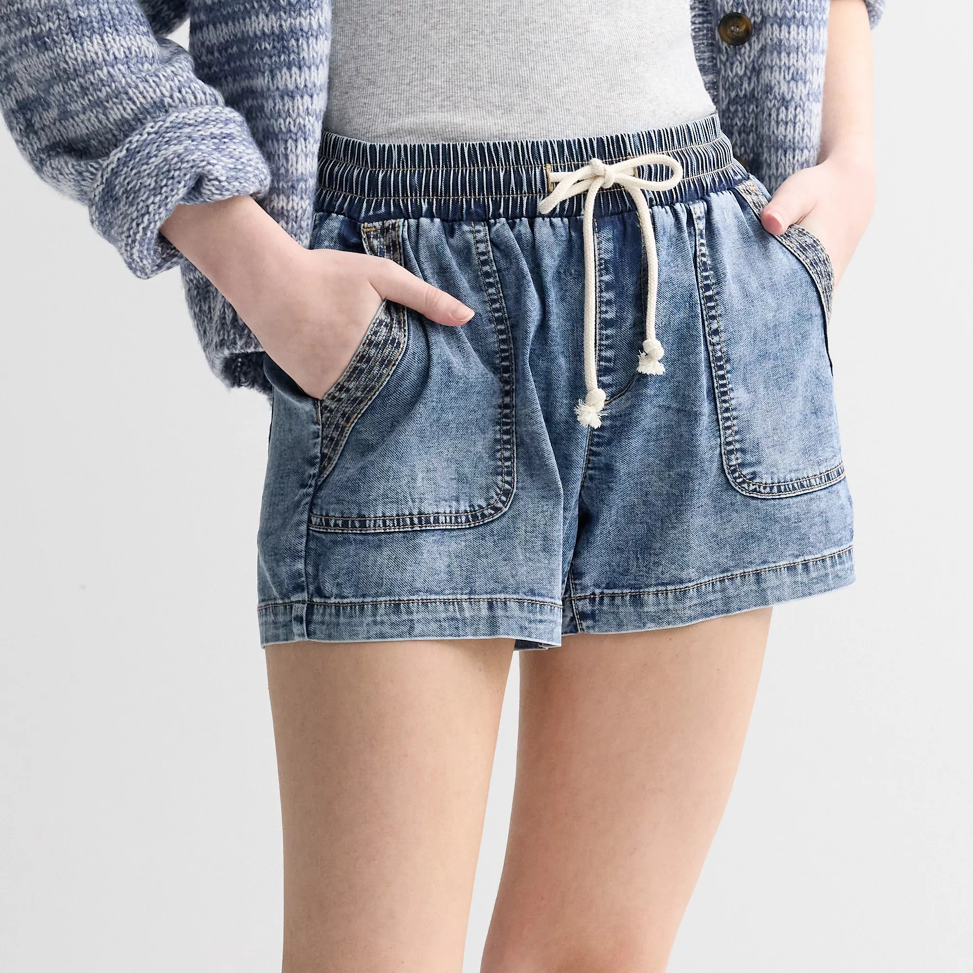 Juniors' SO® Mid Rise Tencel Pull-On Shorts | Kohl's