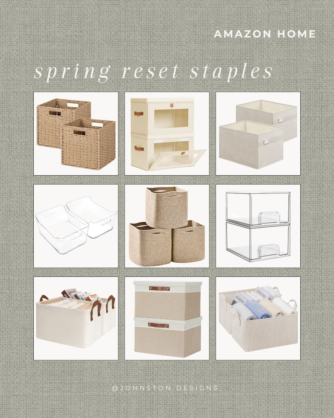 Spring reset = time to get organized. 🤍 Neutral storage staples that make every space feel calm, tidy and easy to maintain.

Amazon home organization, storage solutions, amazon home, closet organization, organization bins, storage baskets, shelf organizers, declutter ideas, spring cleaning, home reset, pantry organization, bedroom storage, aesthetic storage, tidy home, organization must haves. 

 #LTKHome