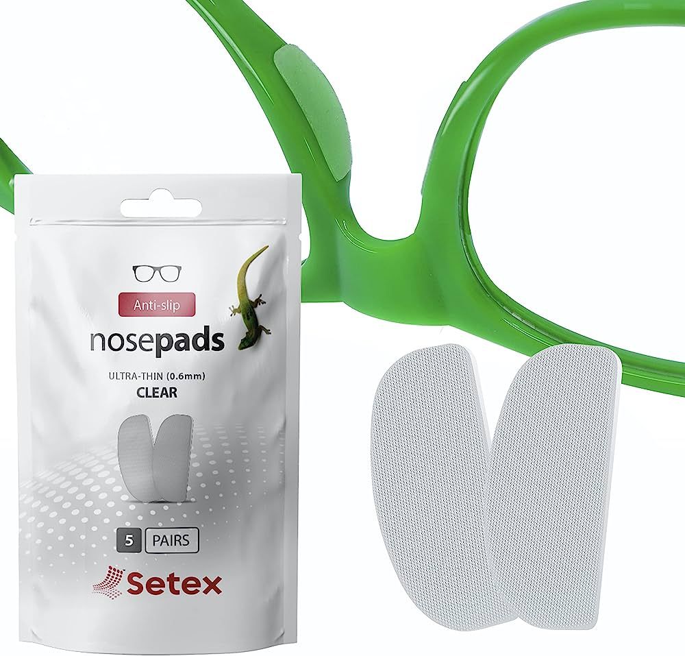 Setex Gecko Grip Ultra-Thin 0.6mm Anti Slip Eyeglass Nose Pads, (5 Clear Pair) USA Made, Innovati... | Amazon (US)