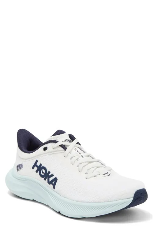 HOKA Solimar Running Shoe in Blanc De Blanc /Blue Glass at Nordstrom, Size 9 | Nordstrom