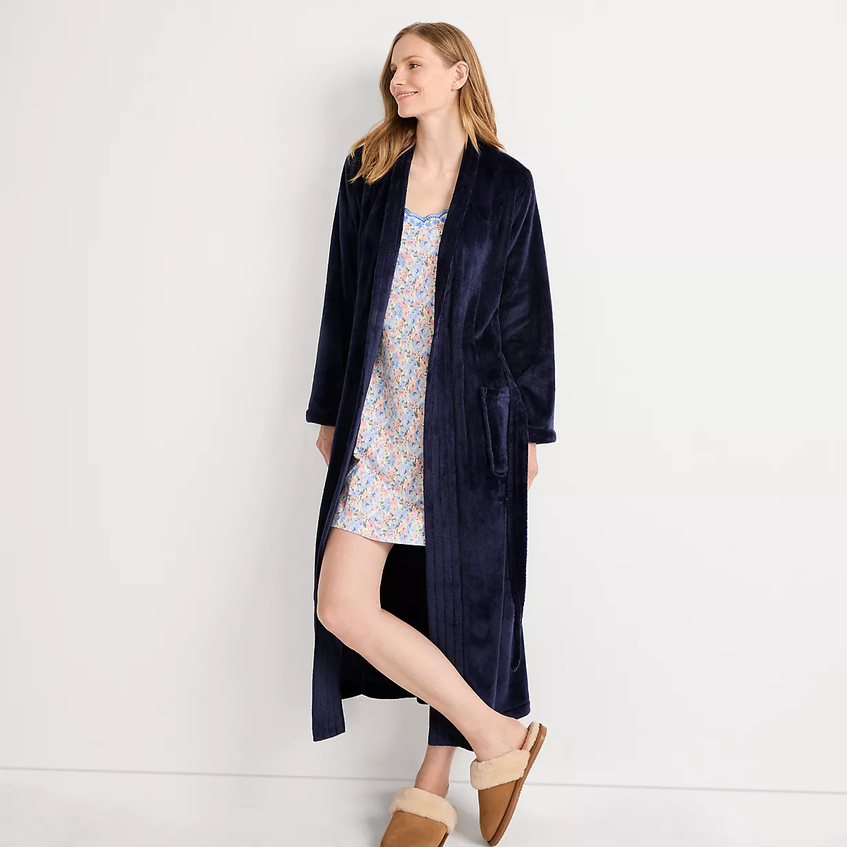 Women's Cozy Plush Long Wrap Robe | Lands' End (US)
