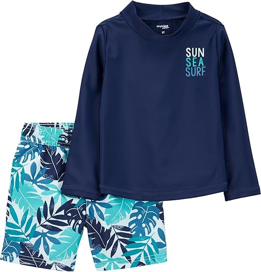 Simple Joys by Carter's Baby Boys' Swimsuit Trunk and Rashguard Set | Amazon (US)