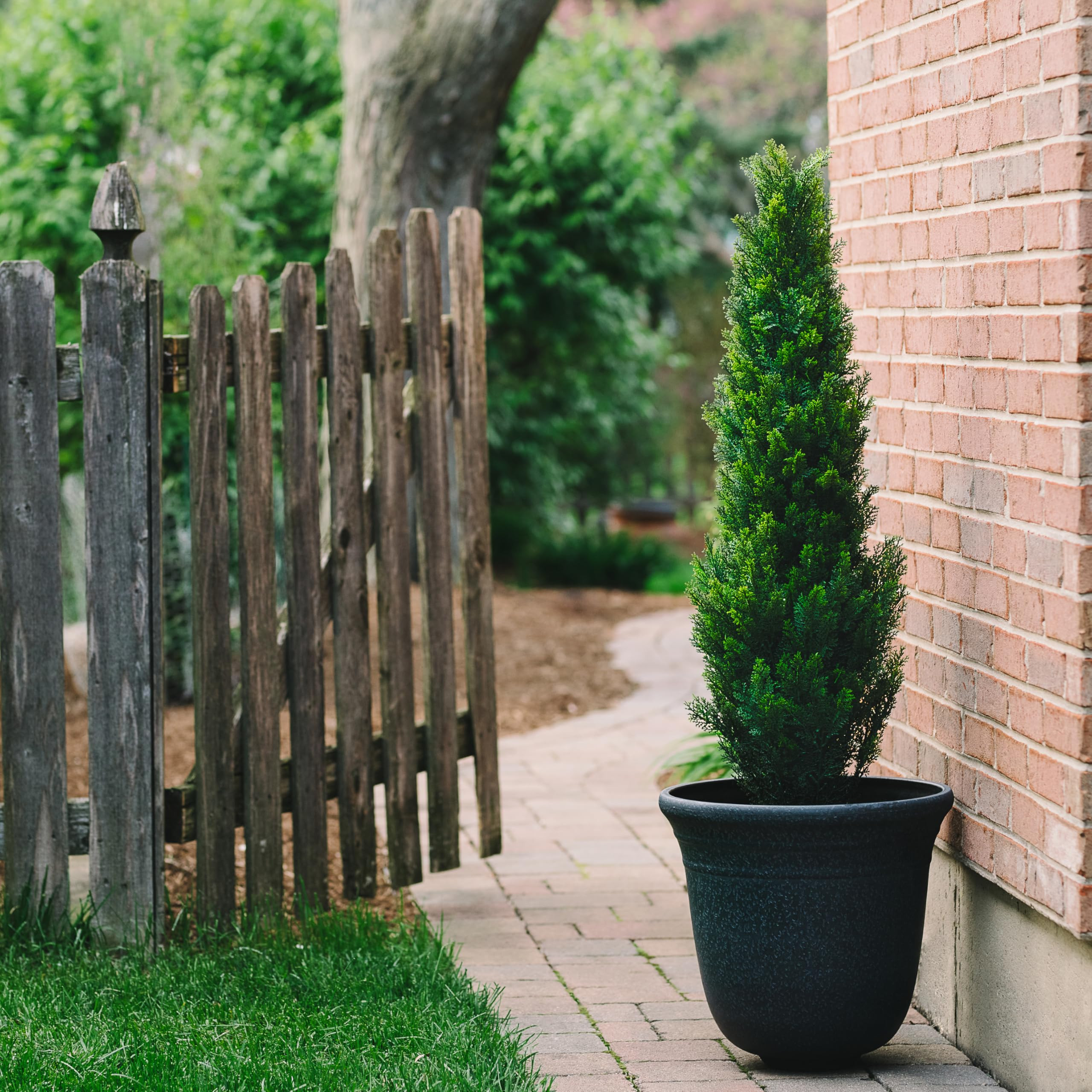 TRESIL Set of 2 Pre-Potted 4 Feet Faux Cedar Tree, Lifelike UV Protected Front Door Decor, Porch,... | Amazon (US)