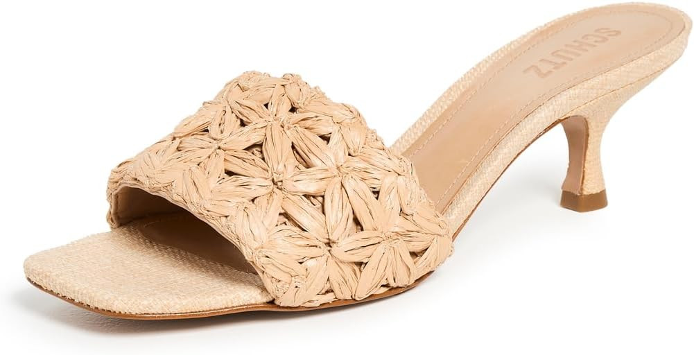 SCHUTZ Women's Dethalia Straw Slide Heels | Amazon (US)