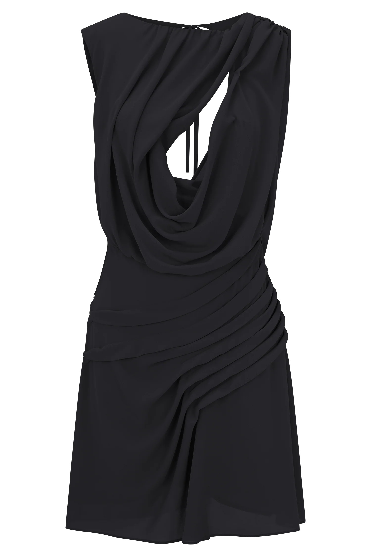 Oria Chiffon Mini Dress - Black | MESHKI US