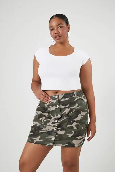 Plus Size Camo Print Mini Skirt | Forever 21 (US)