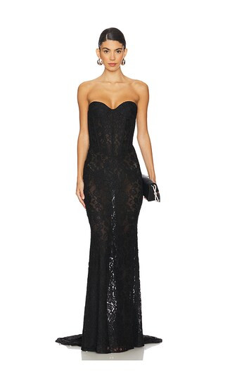 Evelyn Gown in Derri?re Noir | Black Dress Wedding Guest | Black Dress Summer | Revolve Clothing (Global)