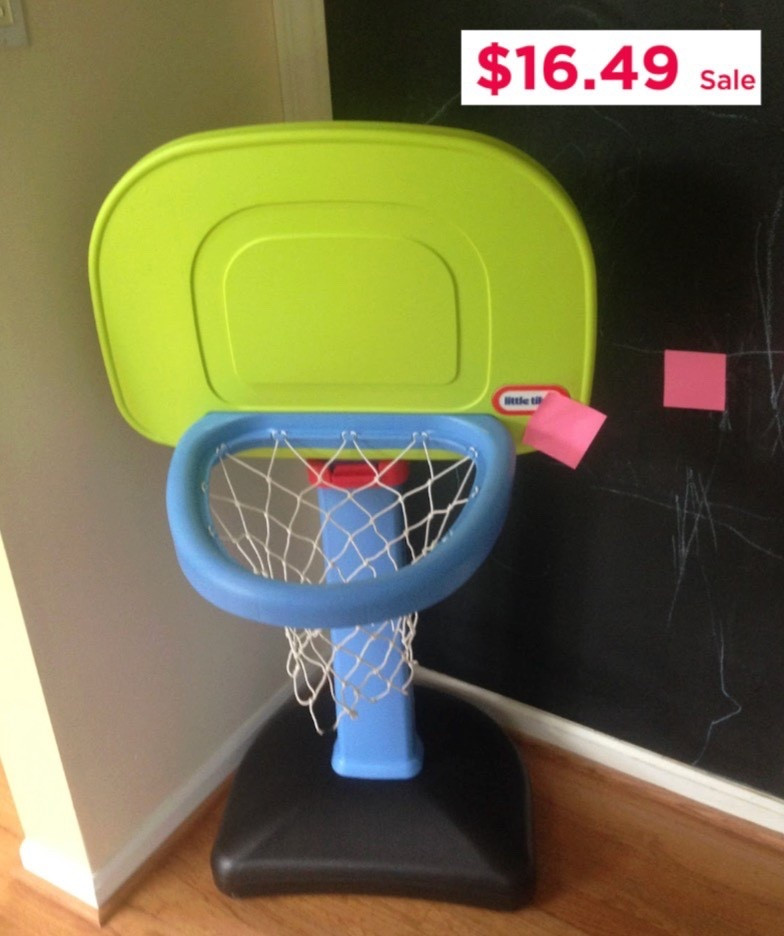 Pumped to see the Little Tikes basketball hoop down this low again to Black Friday pricing!! We had this one for years - used it both indoors and outdoors. Not sure why there's a Post-It on it. It's sturdy and adjustable, so it grows with your child.

#LTKBaby #LTKActive #LTKKids