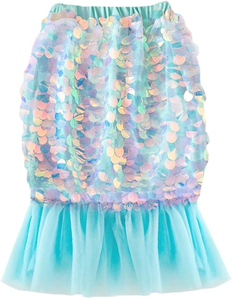 Toddler Baby Girls Mermaid Tail Tutu Sequins Dress Birthday Tulle Skirt Casual Beach Sundress Par... | Amazon (US)