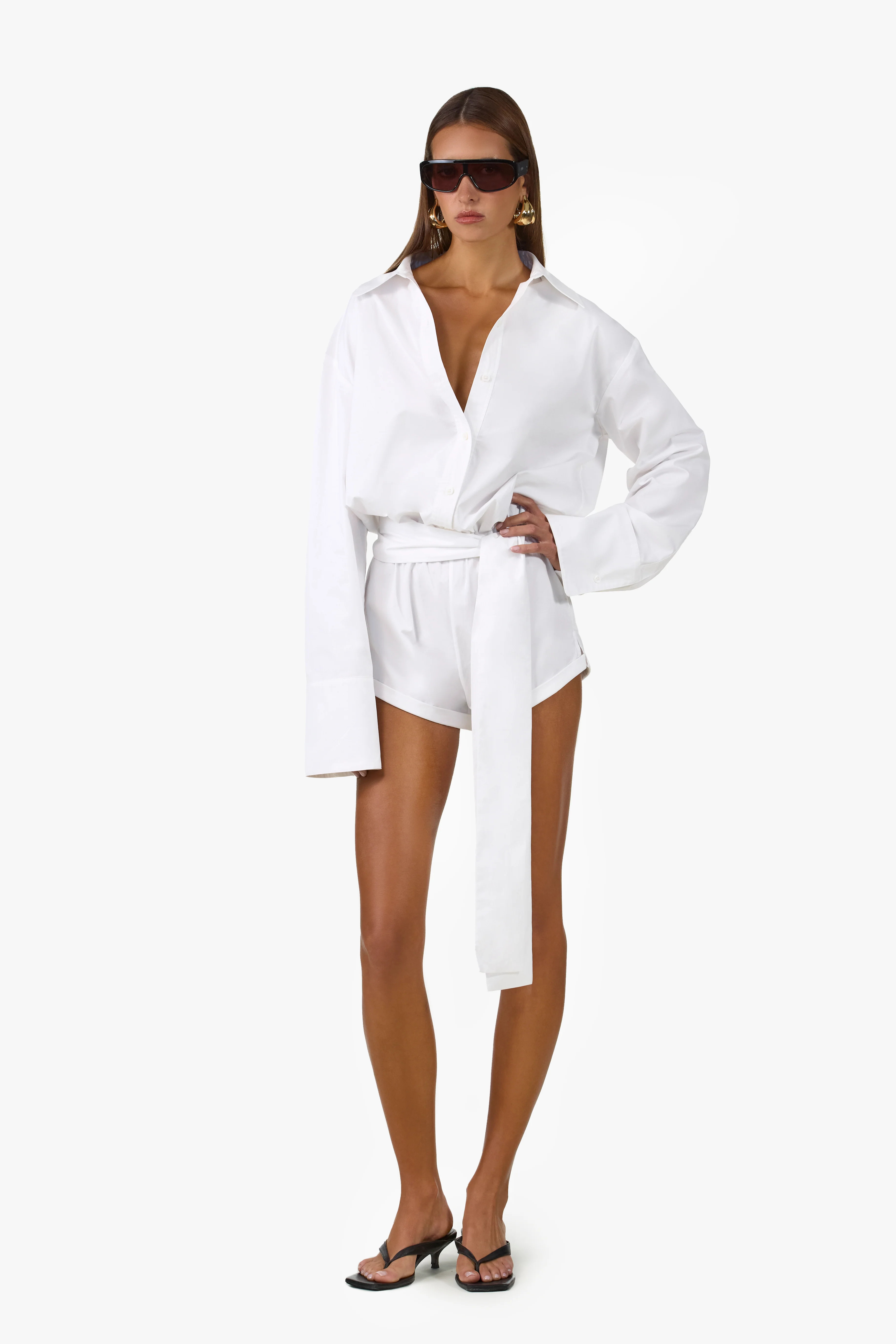 Poplin Romper (White) | SAME