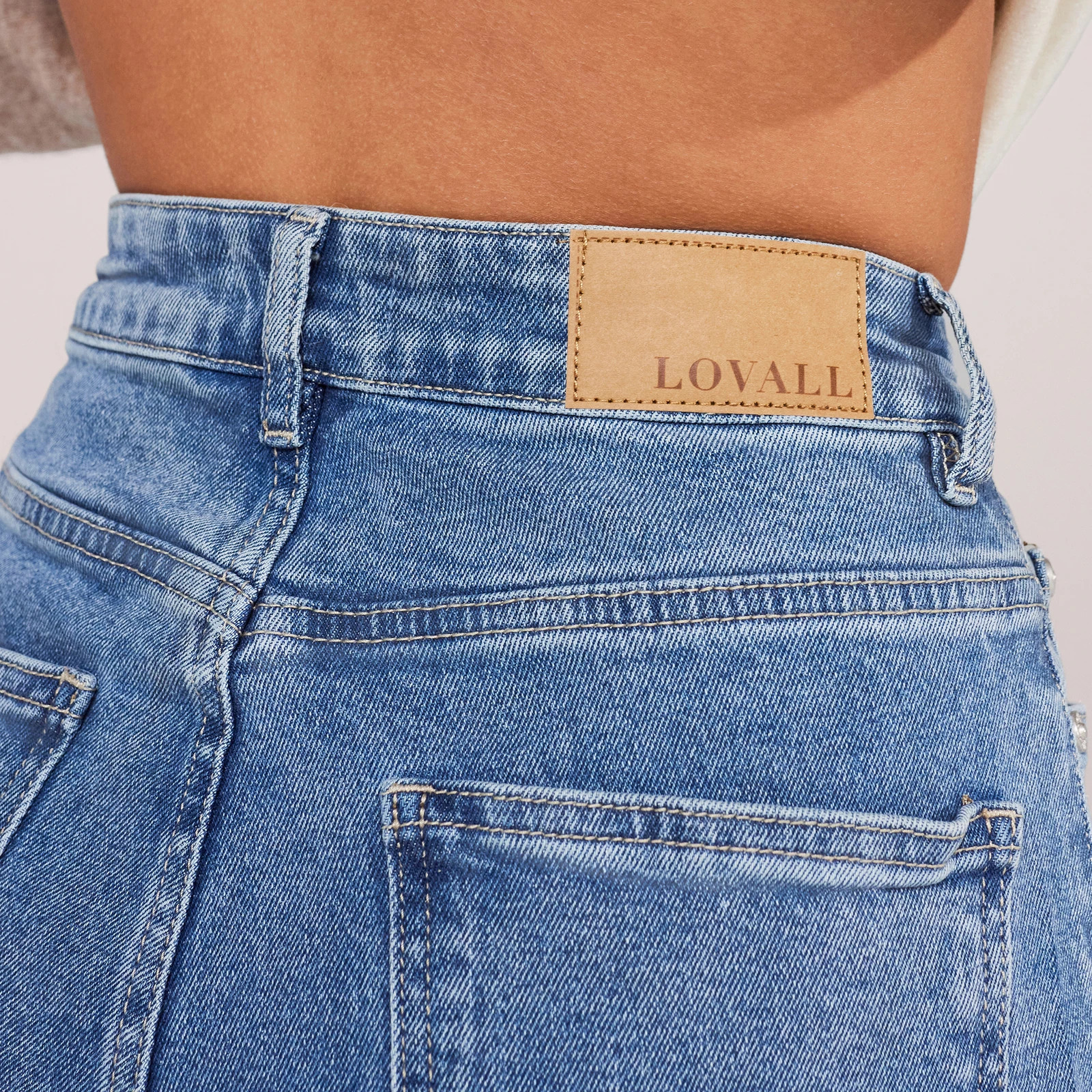 Wide Leg Jeans | Mid Blue | LOVALL