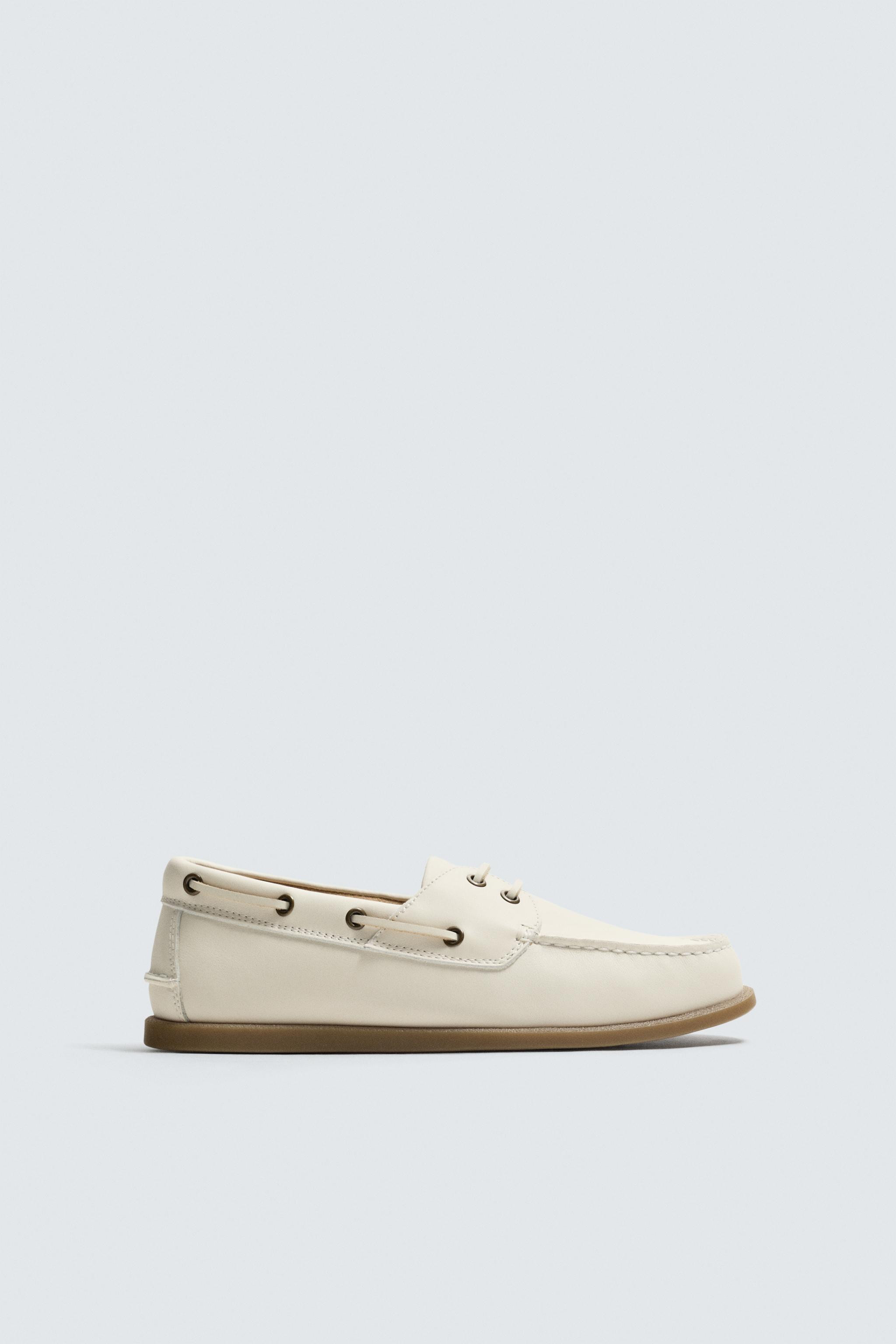 LEATHER BOAT SHOES | Zara US