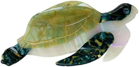 Fashion Sea Turtle Hair Clip,Acetate Hair Claw,Small Hair Clips for Women,Green | Amazon (US)