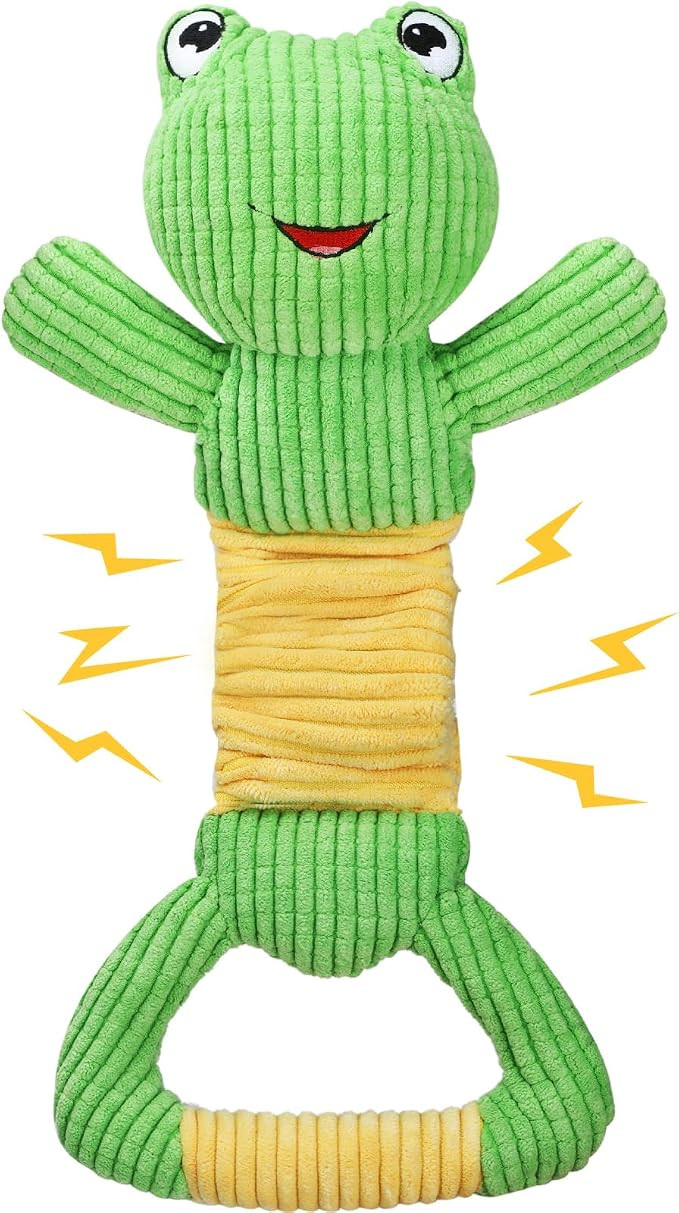 Dog Squeak Toys Durable Plush Dog Toy with Crinkle Paper, Tug of War Pull Toys for Puppies, Inter... | Amazon (US)