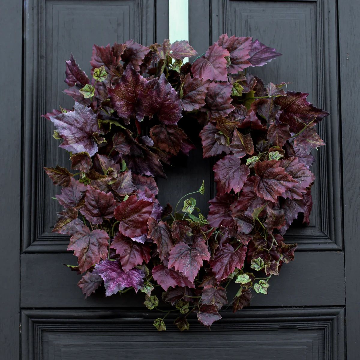 Mauve Purple Grapevine Leaf Foliage Autumn Fall Front Door Wreath | Darby Creek Trading