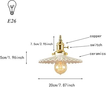 Swag Pendant Light with 15ft Plug-in UL Dimmable Cord Retro Ceramic Marble Shade Light Fixtures N... | Amazon (US)