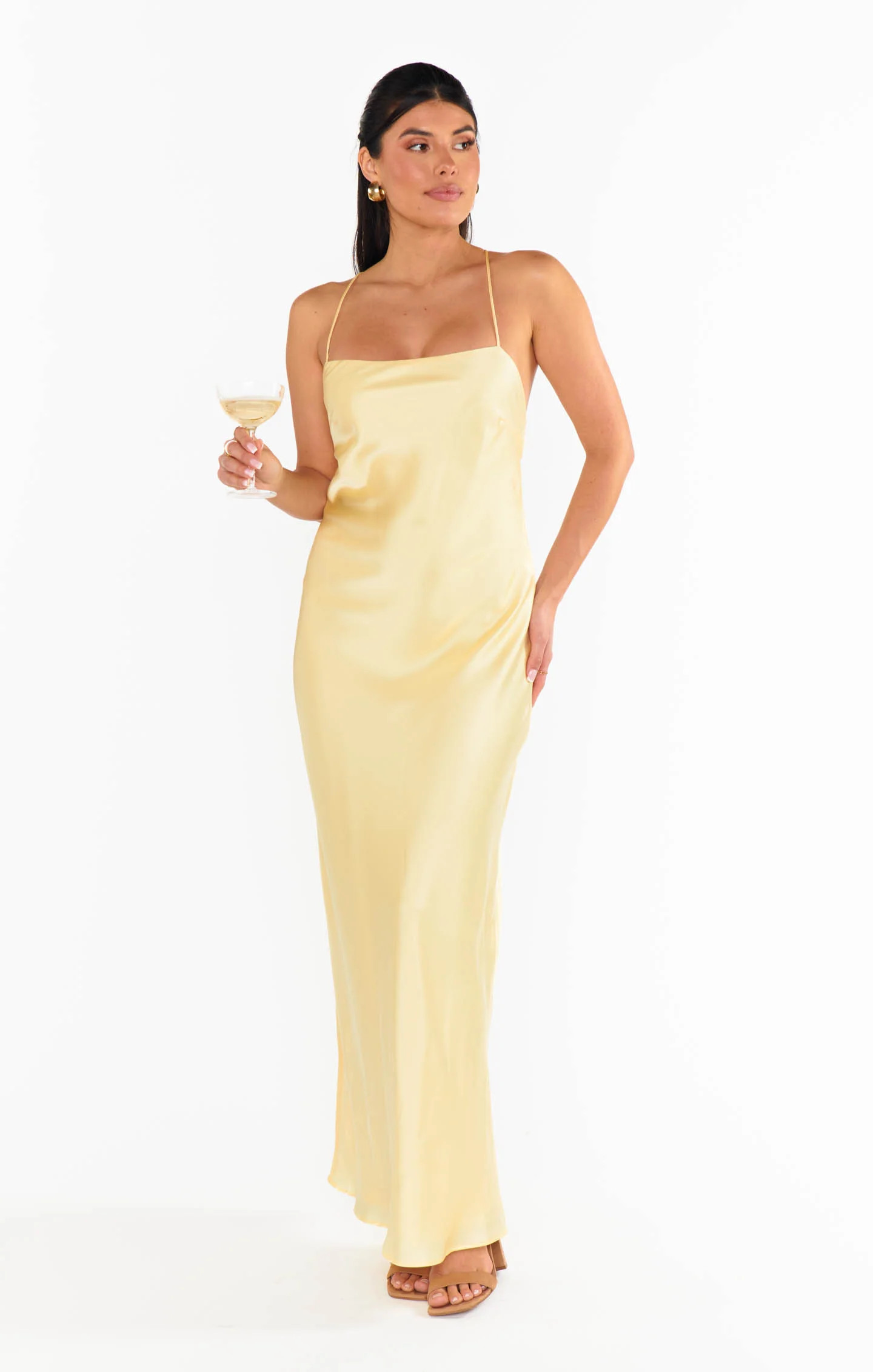 Dani Slip Dress ~ Pale Yellow Luxe Satin | Show Me Your Mumu