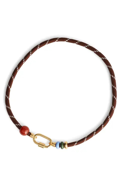 Madewell Semiprecious Carabiner Paracord Necklace in Dark Carob at Nordstrom | Nordstrom