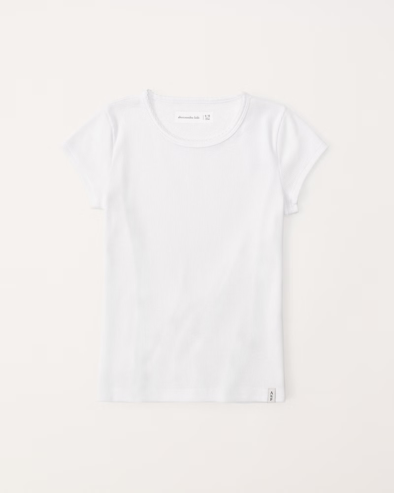 essential picot trim short-sleeve tee | Abercrombie & Fitch (US)