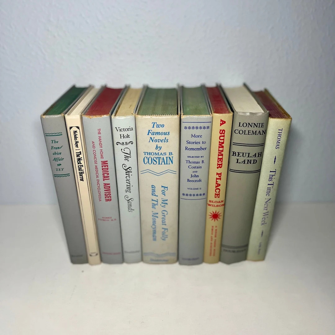 Gray Book Stack of 9 Hardcover Novels for Home Decor, Home Staging and Reading! | Etsy (US)