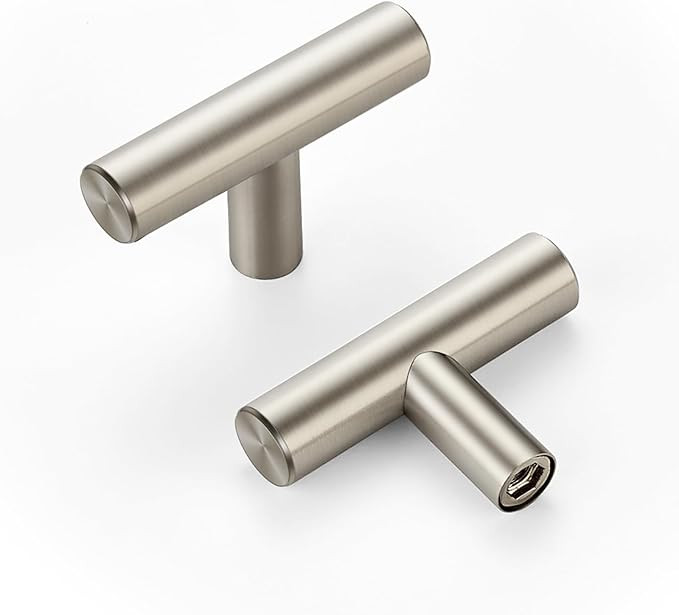 HOME EDIT 10 Pack Brushed Nickel Cabinet Knobs 2 Inch - Silver Drawer Knobs Single Hole Silver T ... | Amazon (US)