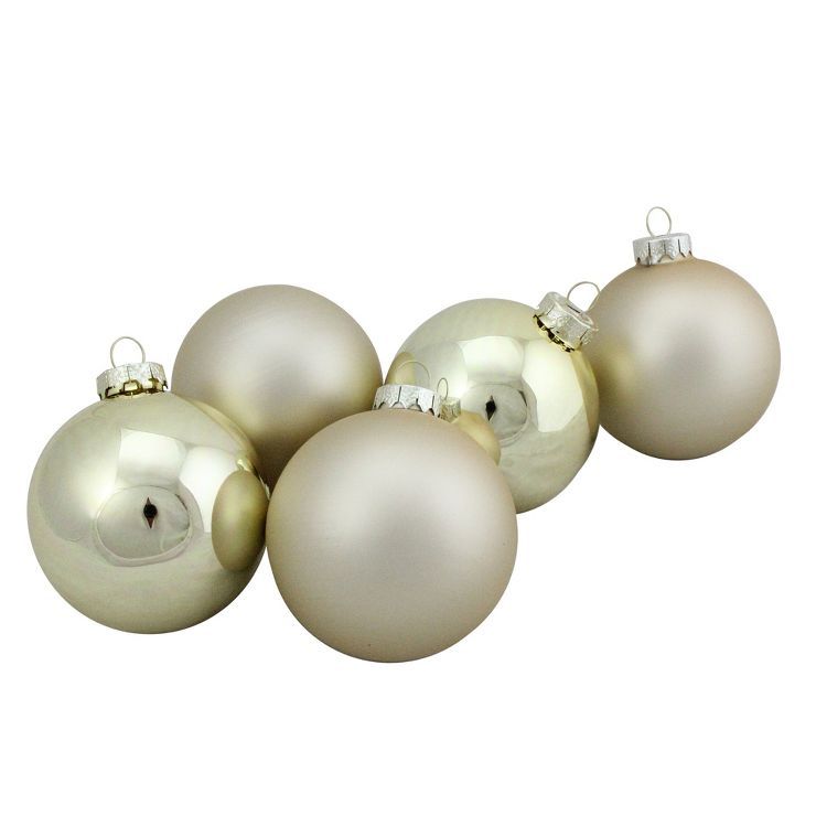 Northlight 6pc Shiny and Matte Glass Ball Christmas Ornament Set 3.25" - Gold | Target