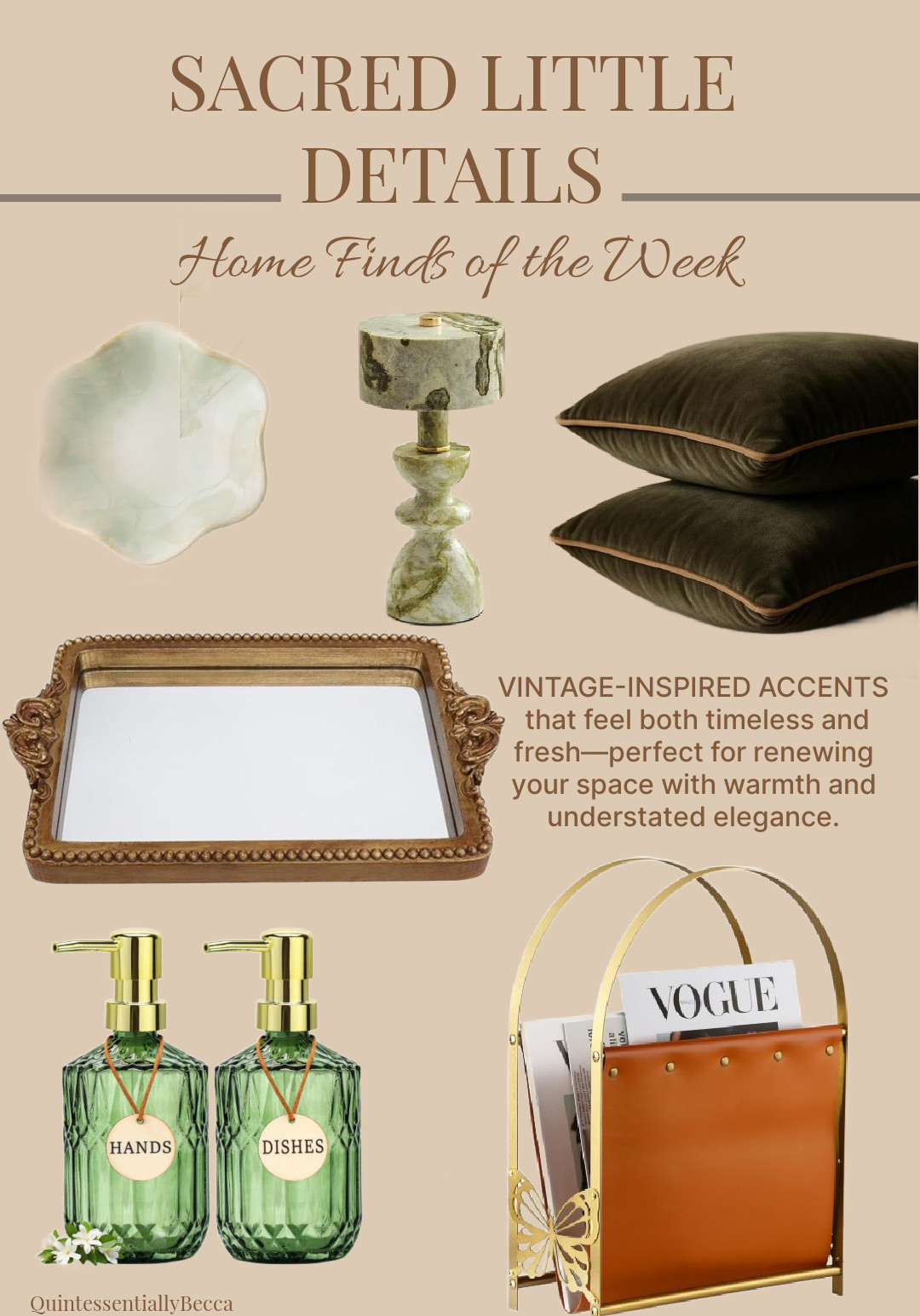 Favorite vintage-inspired decor accents of the week that feel both timeless and fresh—perfect for renewing your space with warmth and understated elegance. 

 #LTKHome