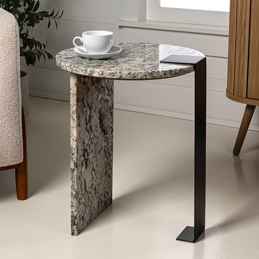 JONATHAN Y MTB1100A Lyra 20.66" Contemporary Natural Marble/Metal Handmade Round End Table for Li... | Amazon (US)