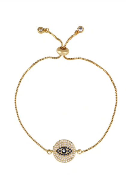 Dainty Evil Eye Pull & Tie Bracelet | The Styled Collection