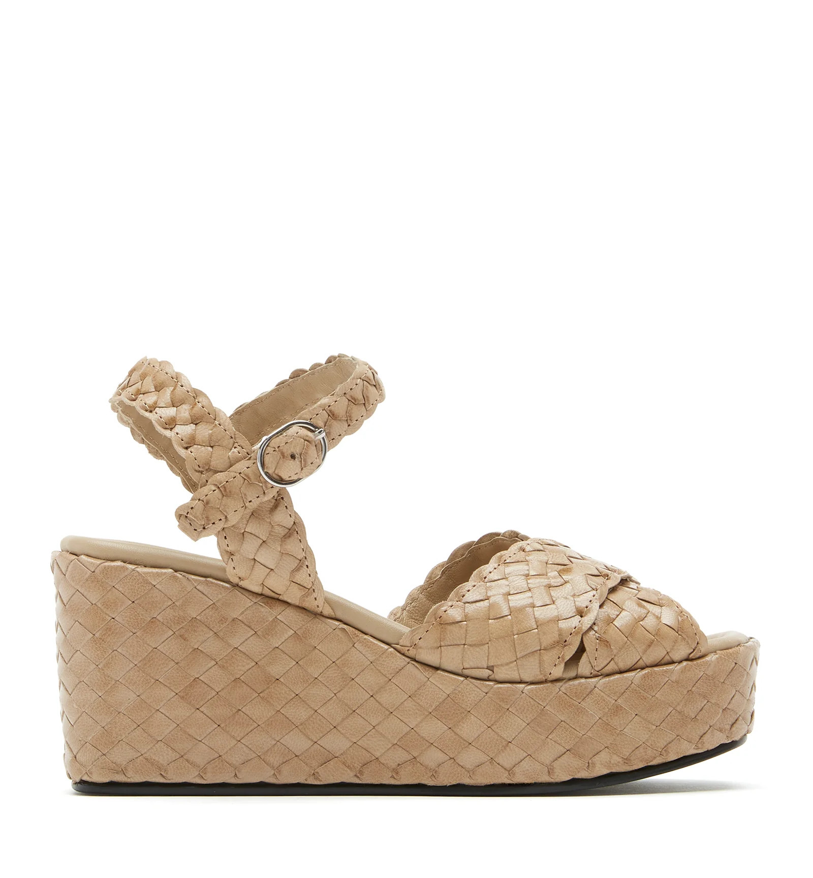 PRIYA WOVEN LEATHER WEDGE SANDAL | La Canadienne