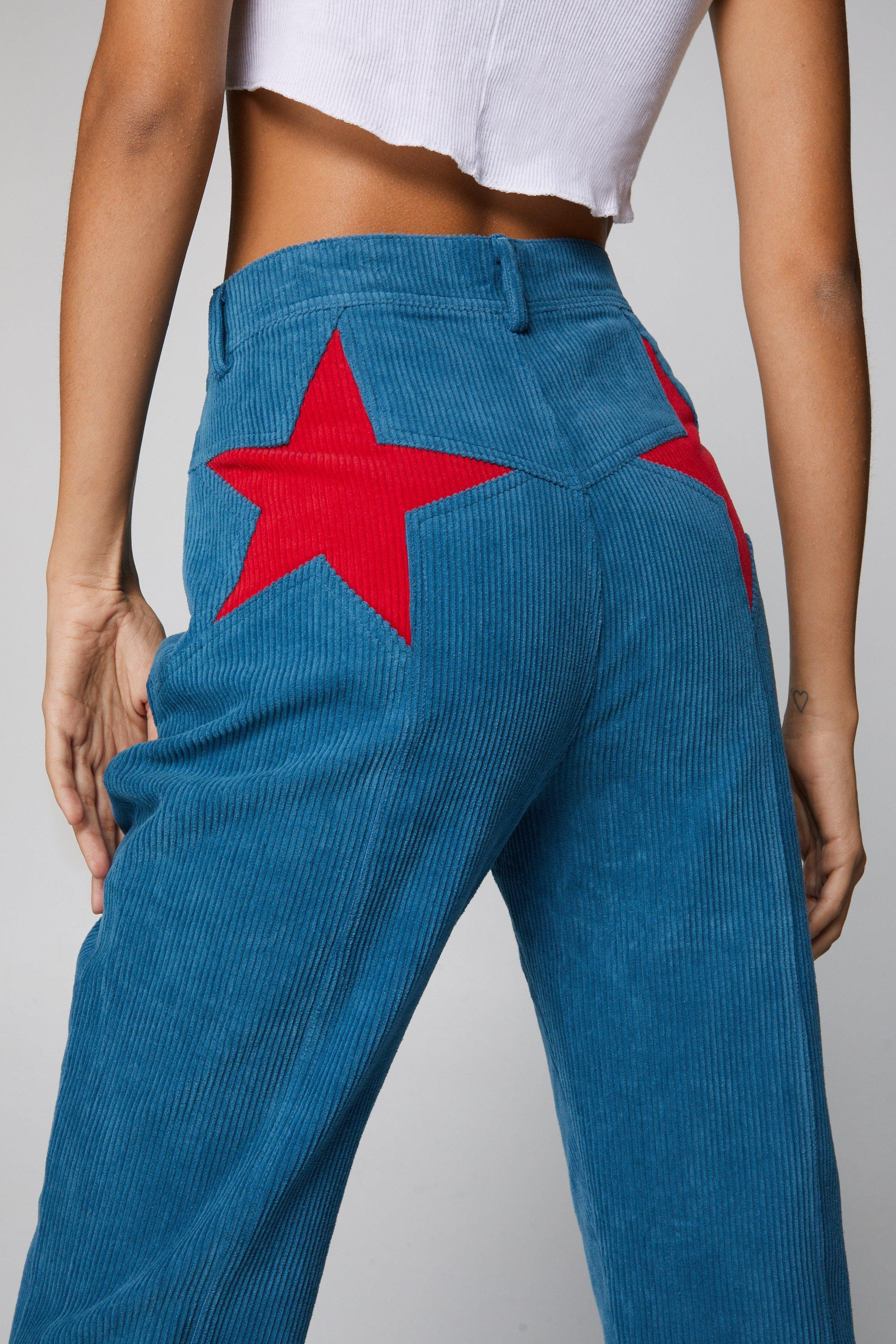Corduroy Star Bum Flare Trousers | Nasty Gal US