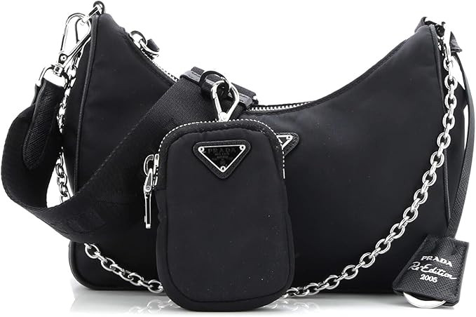 Amazon.com: Prada, Pre-Loved Re-Edition 2005 Shoulder Bag Tessuto Small, Black : Luxury Stores | Amazon (US)