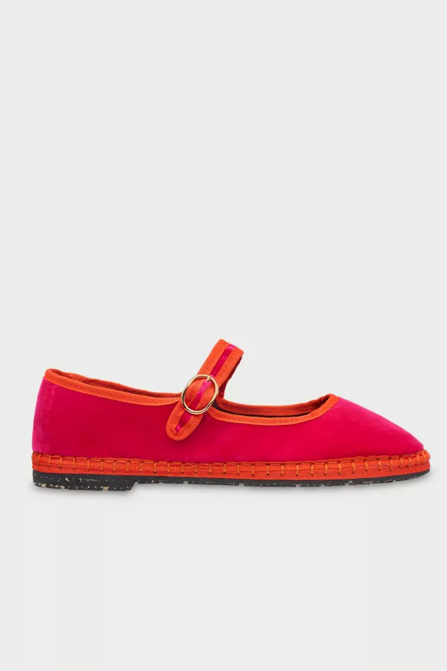 Flabelus Velvet Mary Jane Flat in Frances, Women's at Urban Outfitters | Urban Outfitters (US and RoW)