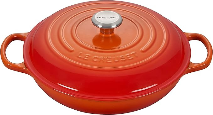 Le Creuset Enameled Cast Iron Signature Braiser, 3.5 qt., Flame | Amazon (US)