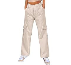 Women's Cargo Pants High Waisted Baggy Multiple Pockets Casual Trendy Fashion Relaxed Fit Y2K Tro... | Amazon (US)