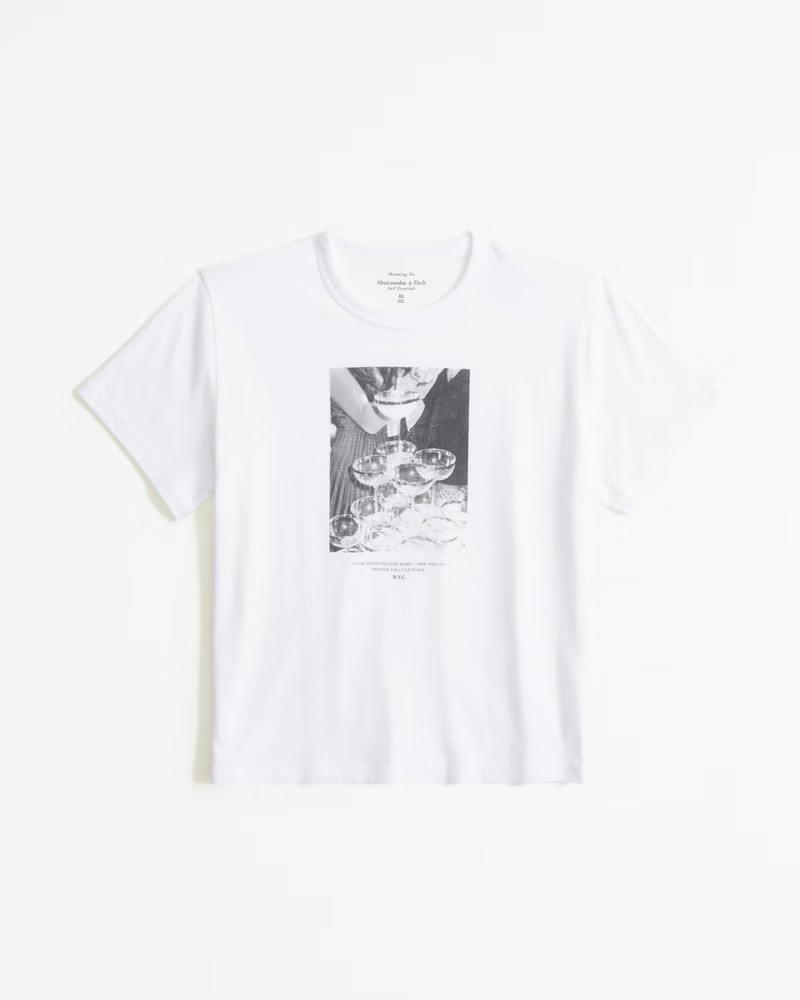 Short-Sleeve Cocktail Graphic Skimming Tee | Abercrombie & Fitch (US)