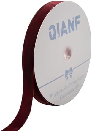 Vintage Burgundy Velvet Ribbon, 1 Inch X 25Yd | Amazon (US)