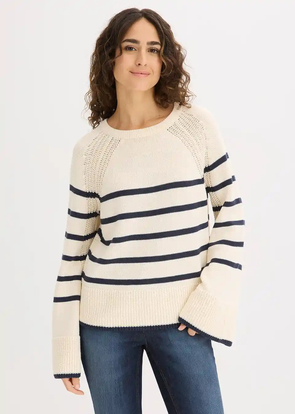 Pullover mit  kontrastfarbigen Streifen | Bonprix DE