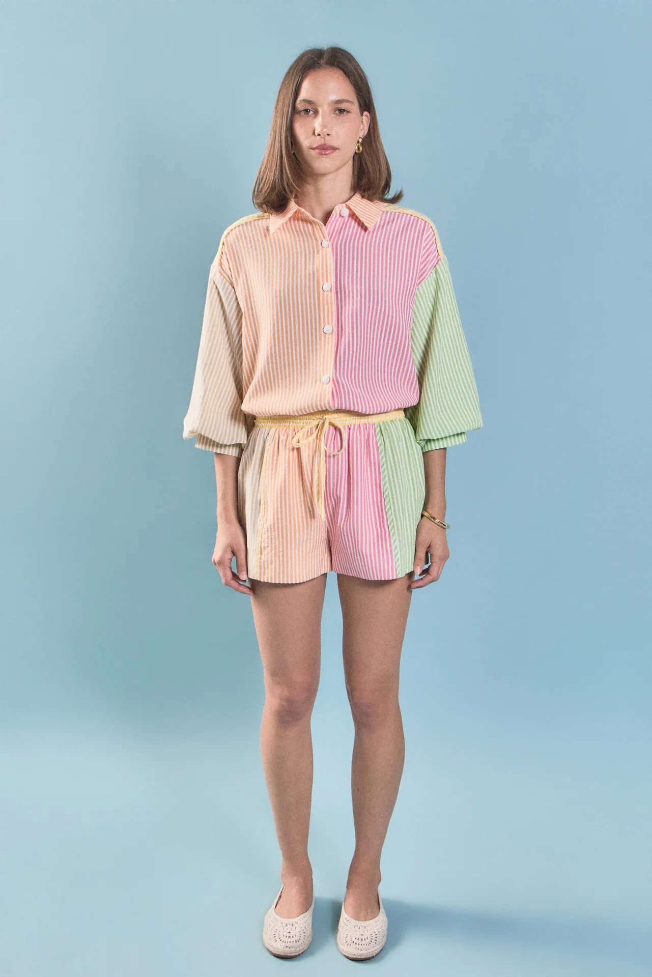 Striped Colorblock Shirt | English Factory