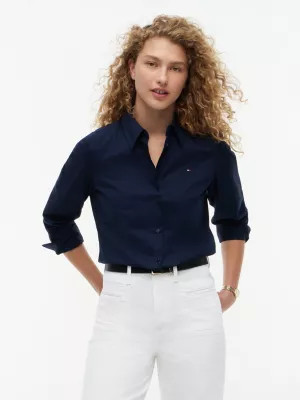 Regular Fit Bluse mit aufgestickter Flag | Tommy Hilfiger (DE)